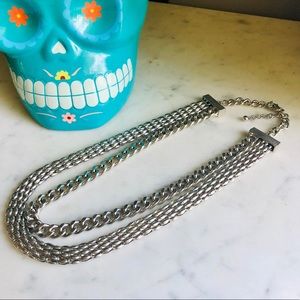 Silver Double Chain Necklace 🖤